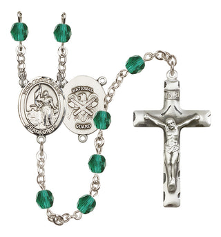 Silver-Plated 6mm Saint Joan of Arc / Nat'l Guard Rosary