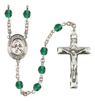 Silver-Plated 6mm Saint Christopher / Field Hockey Rosary