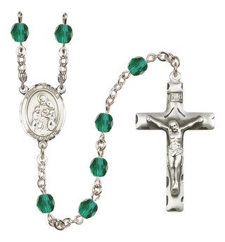 Silver-Plated 6mm Saint Angela Merici  Engraved Catholic Rosaries