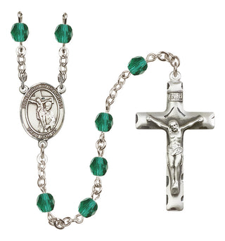 Silver Plated 6mm Fire Polished Saint Paul of the Cross Rosary in Zircon