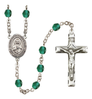 Silver-Plated 6mm Corazon Inmaculado de Maria  Engraved Catholic Rosaries