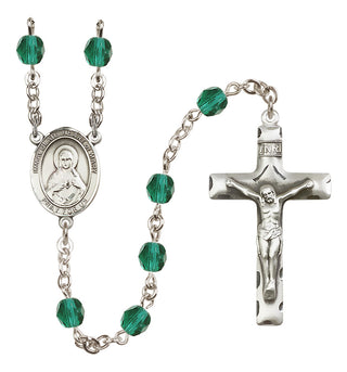 Silver-Plated 6mm Immaculate Heart of Mary  Engraved Catholic Rosaries