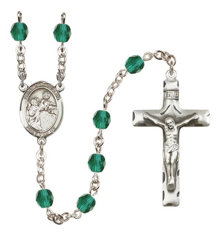 Silver Plated 6mm Fire Polished Saint Nimatullah Rosary in Zircon