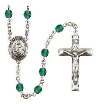 Silver-Plated 6mm Saint Theodora  Engraved Catholic Rosaries