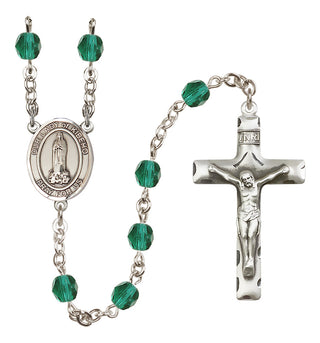 Silver Plated 6mm Fire Polished Our Lady of Kibeho Rosary in Zircon