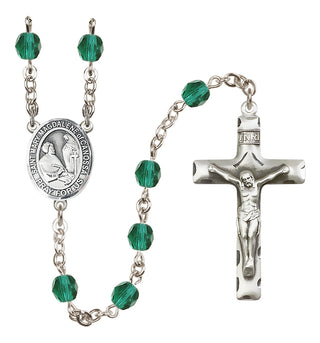 Silver Plated 6mm Fire Polished Saint Mary Magdalene of Canossa Rosary in Zircon