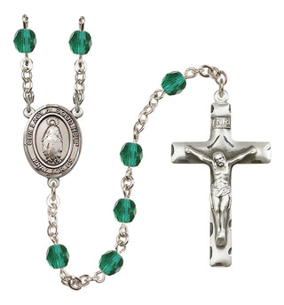 Silver Plated 6mm Fire Polished Our Lady of Good Help Rosary in Zircon