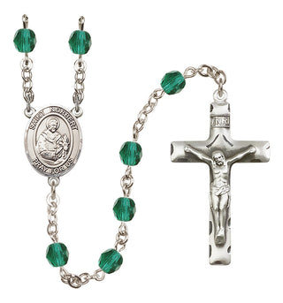 Silver Plated 6mm Fire Polished Saint Norbert of Xanten Rosary in Zircon