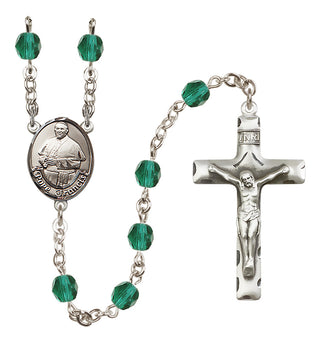 Silver Plated 6mm Fire Polished Pope Francis Rosary in Zircon