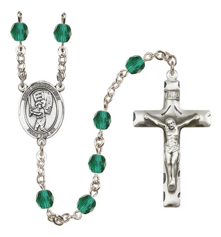 Silver-Plated 6mm Saint Christopher/Baseball Rosary