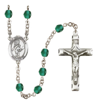 Silver-Plated 6mm Saint Christopher/Tennis Rosary