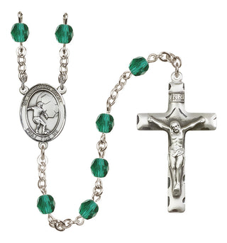 Silver-Plated 6mm Guardian Angel/Soccer Rosary