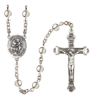 Silver-Plated 6mm San Antonio  Engraved Catholic Rosaries