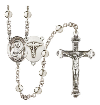 Silver Plated 6mm Saint Camillus of Lellis / Nurse Rosary
