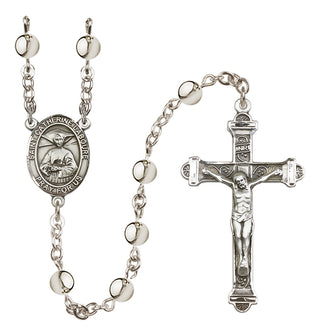 Silver-Plated 6mm Saint Catherine Laboure  Engraved Catholic Rosaries