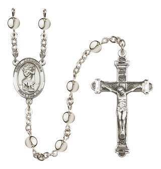 Silver Plated 6mm Saint Christopher Rosary