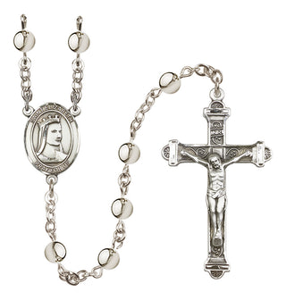Silver-Plated 6mm Saint Elizabeth of Hungary  Engraved Catholic Rosaries