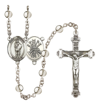 Silver Plated 6mm Saint Florian/Firefighter Rosary