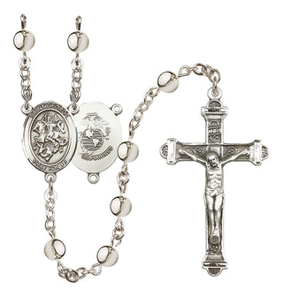 Silver-Plated 6mm Saint George / Marines Rosary