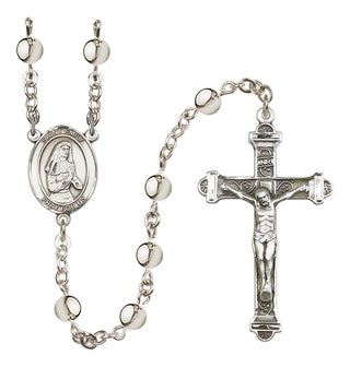 Silver-Plated 6mm Saint Emily de Vialar  Engraved Catholic Rosaries