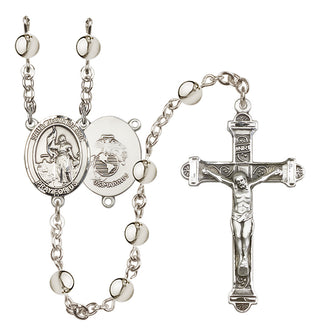 Silver-Plated 6mm Saint Joan of Arc / Marines Rosary