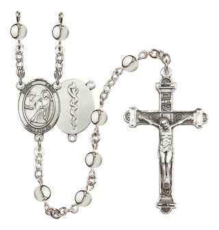 Silver Plated 6mm Saint Luke the Apostle / Doctor Rosary
