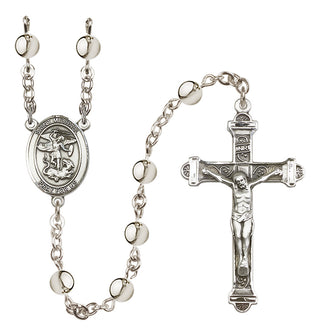 Silver Plated 6mm Saint Michael the Archangel Rosary