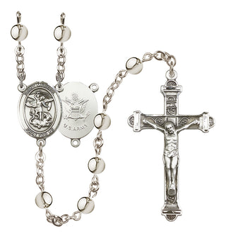 Silver-Plated 6mm Saint Michael / Army Rosary