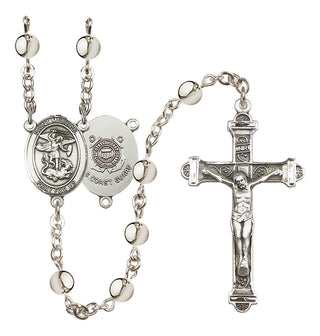 Silver Plated 6mm Saint Michael / Coast Guard Rosary