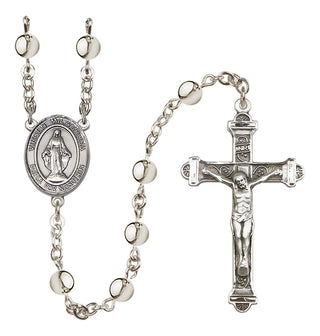 Silver Plated 6mm Virgen Milagrosa Rosary
