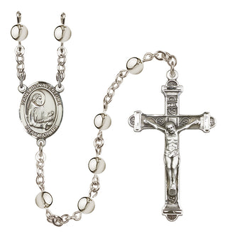 Silver-Plated 6mm Saint Bonaventure  Engraved Catholic Rosaries