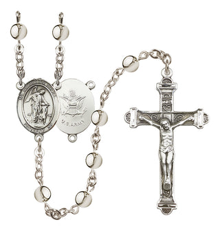 Silver-Plated 6mm Guardian Angel / Army Rosary