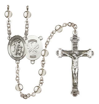 Silver Plated 6mm Guardian Angel / Nat'l Guard Rosary