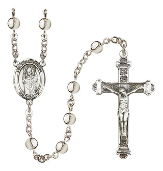 Silver-Plated 6mm Saint Stanislaus  Engraved Catholic Rosaries