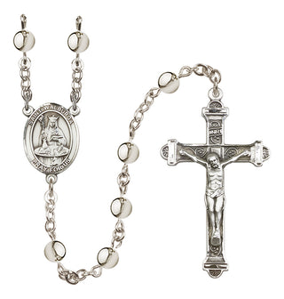 Silver-Plated 6mm Saint Walburga  Engraved Catholic Rosaries