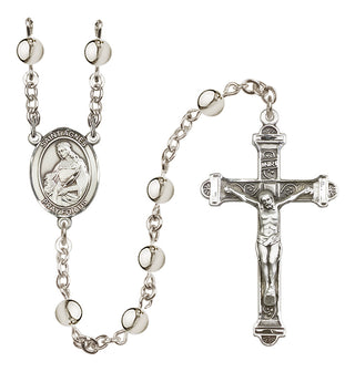 Silver-Plated 6mm Saint Agnes of Rome  Engraved Catholic Rosaries