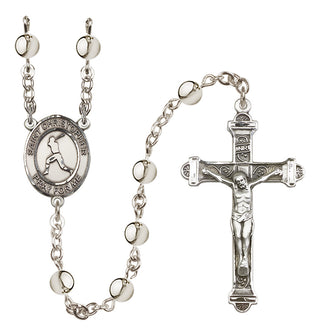 Silver Plated 6mm Saint Christopher/Baseball Rosary