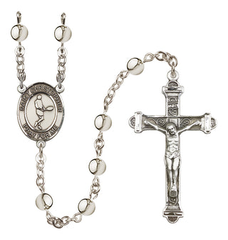 Silver Plated 6mm Saint Christopher/Tennis Rosary