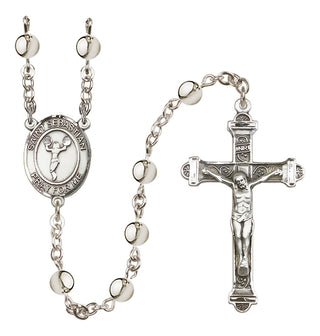 Silver-Plated 6mm Saint Sebastian/Cheerleading Rosary