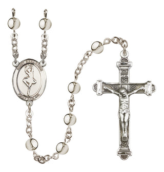 Silver-Plated 6mm Saint Sebastian/Dance Rosary