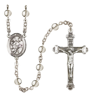 Silver Plated 6mm Saint Cecilia / Marching Band Rosary