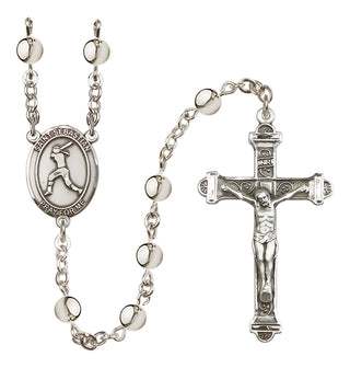 Silver-Plated 6mm Saint Sebastian / Softball Rosary