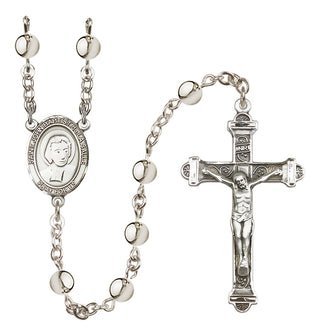 Silver-Plated 6mm Saint John Baptist de la Salle  Engraved Catholic Rosaries