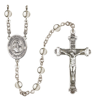 Silver-Plated 6mm Virgen de la Merced  Engraved Catholic Rosaries