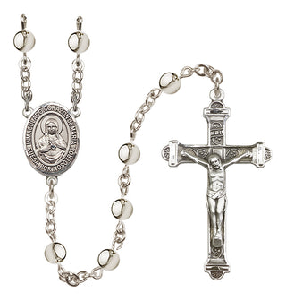Silver Plated 6mm Corazon Inmaculado de Maria Rosary