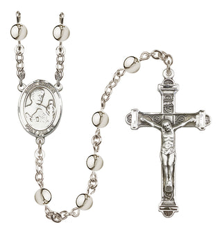 Silver-Plated 6mm Saint Kieran  Engraved Catholic Rosaries