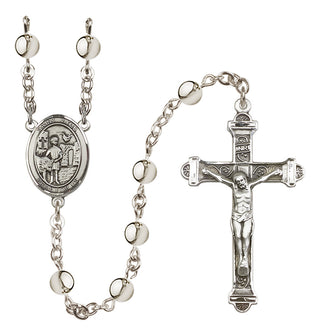 Silver-Plated 6mm Saint Vitus  Engraved Catholic Rosaries