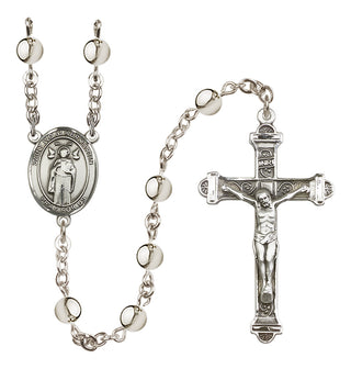 Silver Plated 6mm Saint Ivo of Kelmartin Rosary