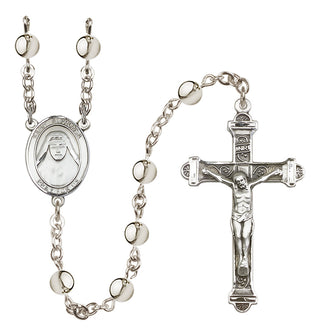 Silver-Plated 6mm Saint Alphonsa of India  Engraved Catholic Rosaries