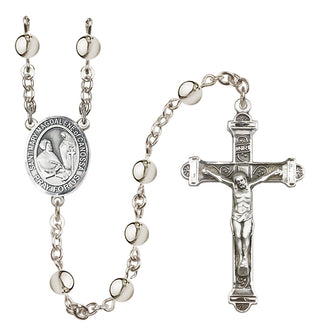 Silver-Plated 6mm Saint Mary Magdalene of Canossa  Engraved Catholic Rosaries